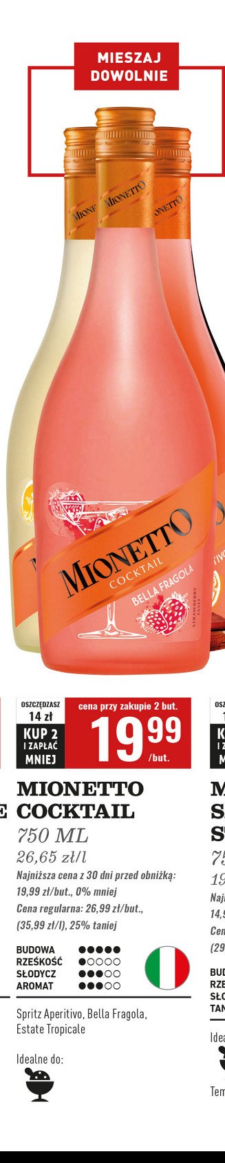 Wino spritz aperitivo Mionetto cocktail promocja w Biedronka