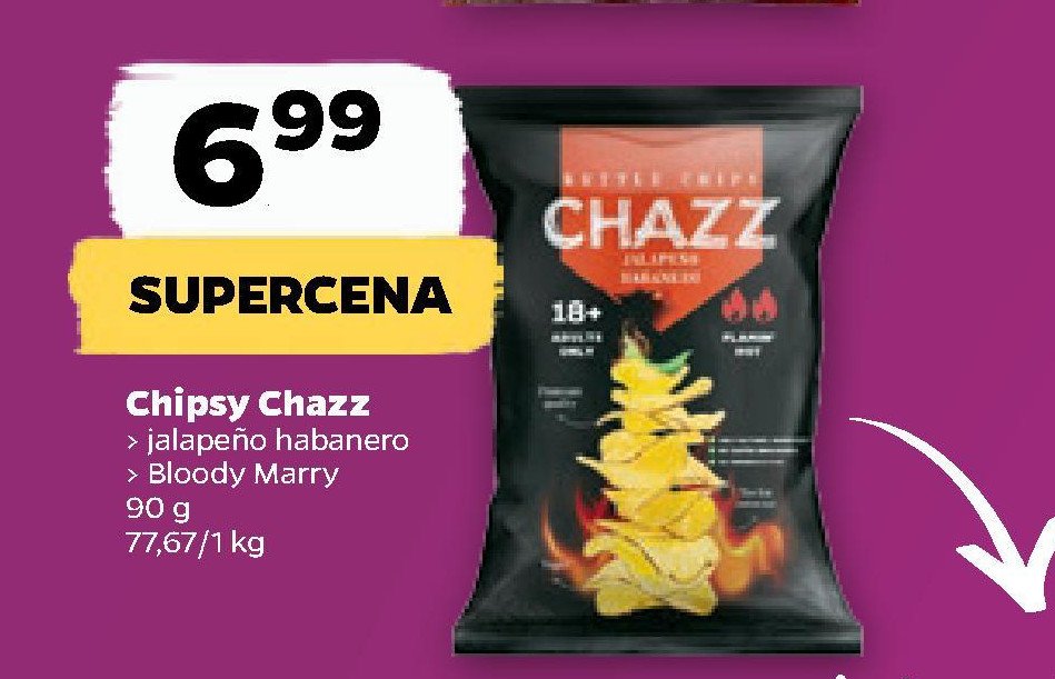 Chipsy jalapeno & habanero Chazz promocja
