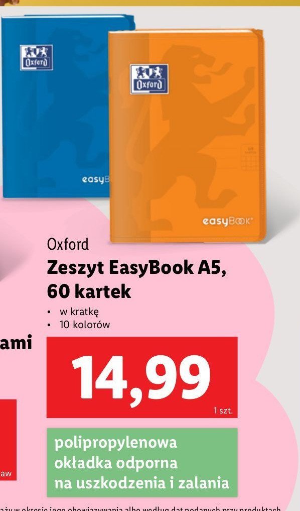 Zeszyt easy book a5/60 k Oxford promocja