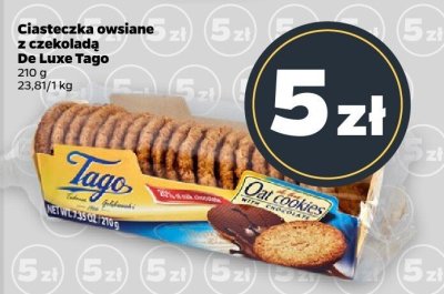 Ciasteczka owsiane z czekoladą De Luxe Tago promocja w Netto