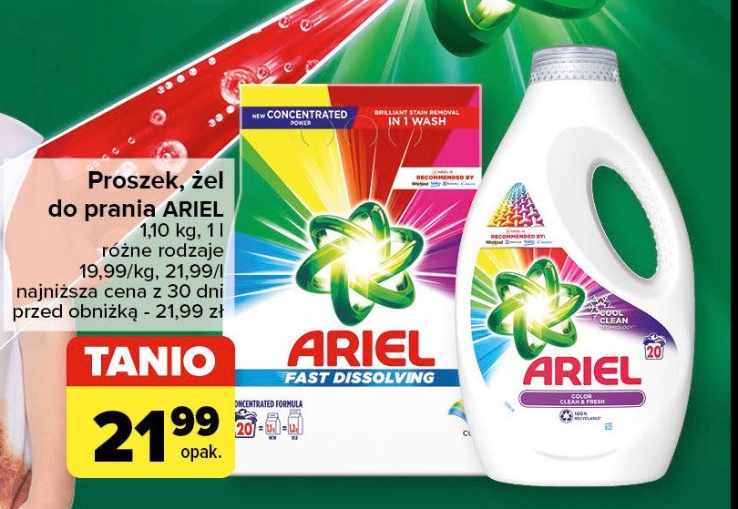 Proszek do prania kolorowego Ariel promocja