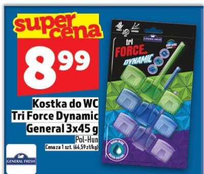 Kostka do WC Tri Force Dynamic General 3x45 g promocja w TOPAZ