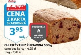 Chleb żytni z żurawiną Auchan promocja