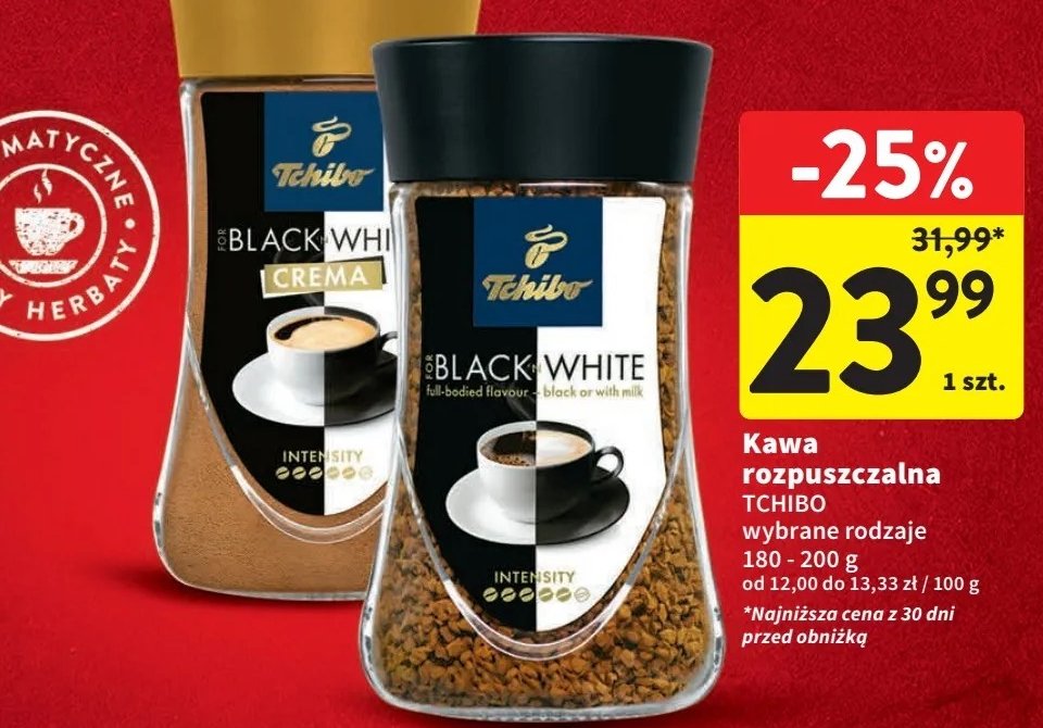 Kawa Tchibo black 'n white crema Tchibo cafe promocja w Intermarche