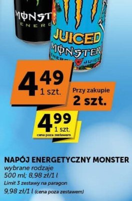 Napój energetyczny Monster wybrane rodzaje promocja w ABC