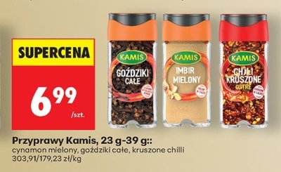 Przyprawy: cynamon mielony, goździki całe, kruszone chilli promocja w Biedronka
