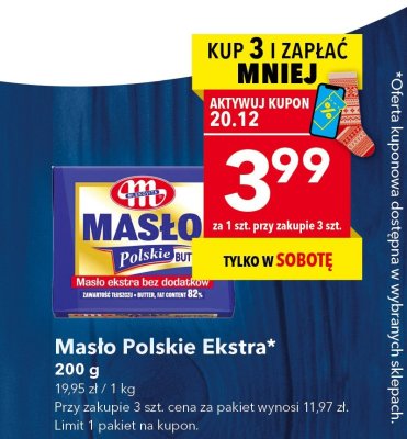 Masło Polskie Ekstra, 200 g promocja w LEWIATAN