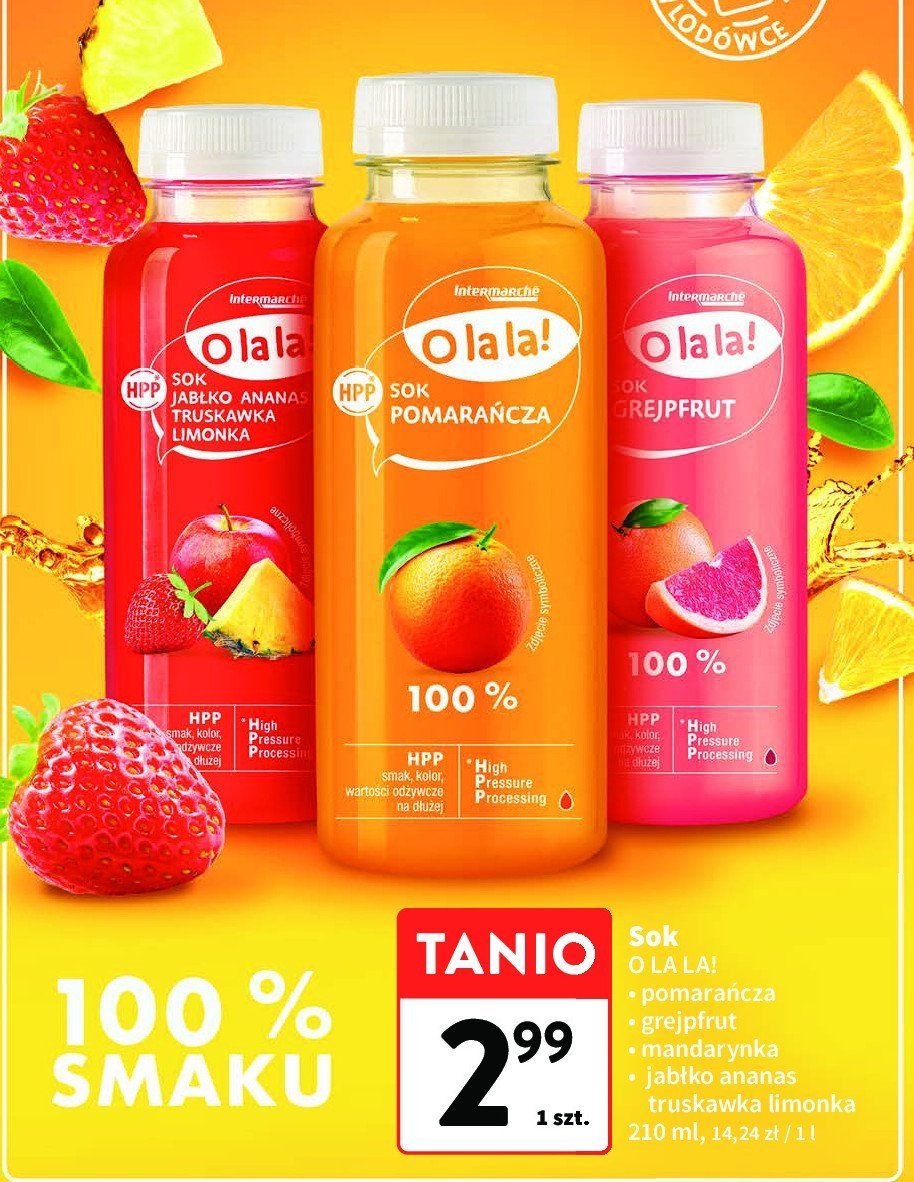 Sok jabłko-ananas-truskawka-limonka O la la! promocja