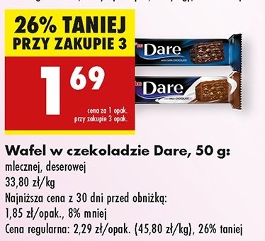 Wafelek w czekoladzie mlecznej Eti dare promocja