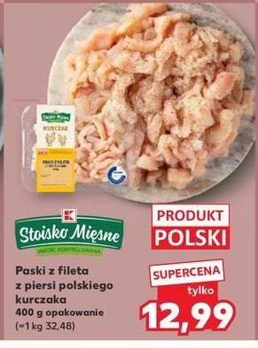 Paski z fileta z piersi kurczaka Stoisko mięsne promocja