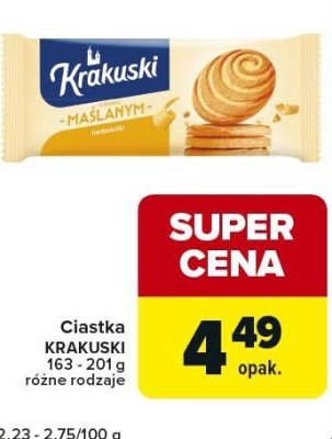Ciastka KRAKUSKI różne rodzaje 163-201g promocja w Globi
