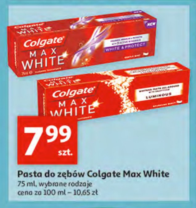 Pasta do zębów white & protect Colgate max white promocja