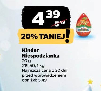 Jajko niespodzianka elf Kinder niespodzianka promocja w Netto