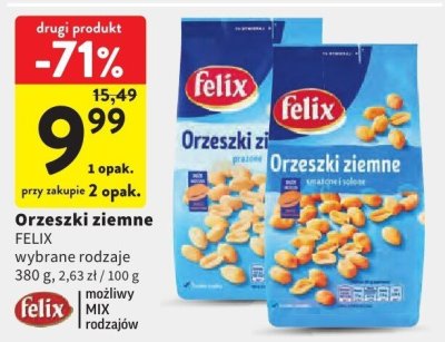 Orzeszki ziemne FELIX wybrane rodzaje promocja w Intermarche