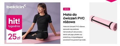 Mata do ćwiczeń PVC różowa  promocja w Pepco
