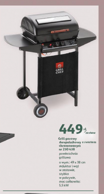 Grill gazowy dwupalnikowy 230438 Grill chef promocja