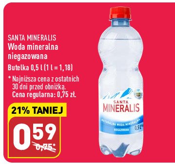 Woda niegazowana Santa mineralis promocja
