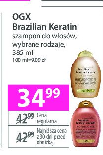 Szampon wygładzający Ogx brazilian keratin smooth promocja