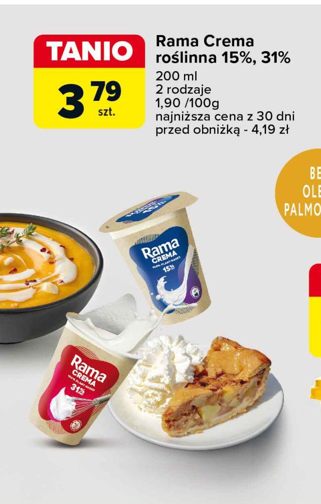 Śmietana 15 % Rama crema promocja w Carrefour