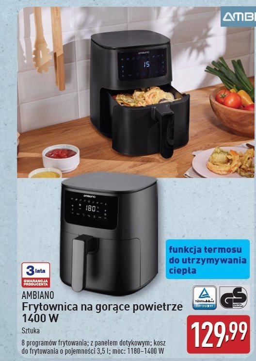 Frytkownica na gorące powietrze 1400w promocja w Aldi