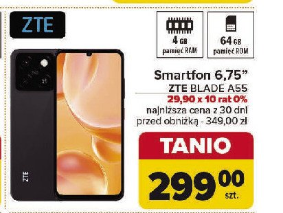 Smartfon a55 ZTE promocja w Carrefour