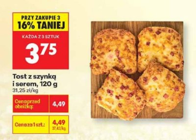 Tost z szynką i serem promocja w Biedronka