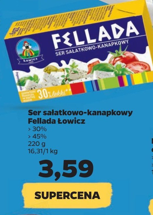 Ser sałatkowo-kanapkowy 45 % Łowicz 1906 fellada promocja