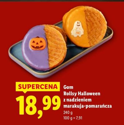 Gom Rollsy Halloween z nadzieniem marakuja-pomarańcza promocja w Lidl
