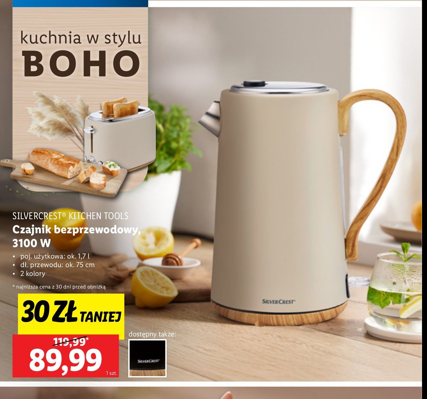 Czajnik elektryczny 3100 w Silvercrest promocja w Lidl