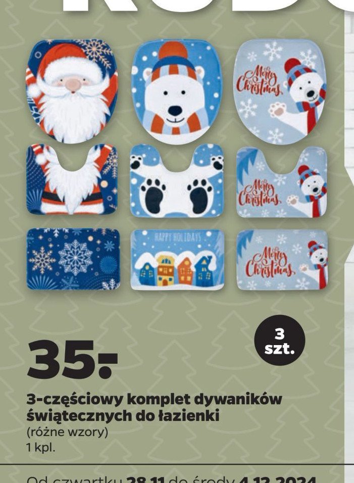 Komplet dywaników świątecznych promocja w Netto