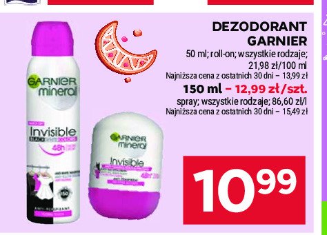 Dezodorant różowy Garnier mineral invisible promocja