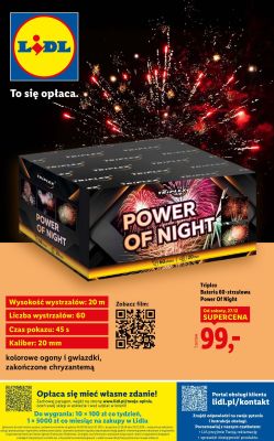 Bateria 60-strzałowa Power Of Night Triplex promocja w Lidl