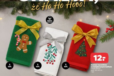 Zestaw ręczników ze świątecznym haftem 2 szt. promocja w Netto