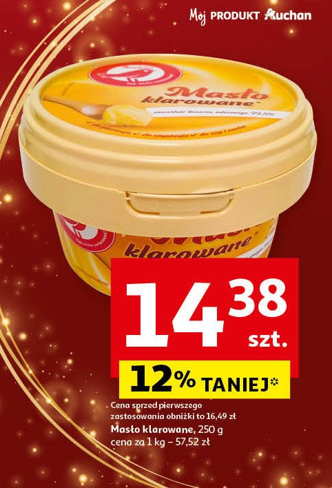 Masło klarowane Auchan różnorodne (logo czerwone) promocja