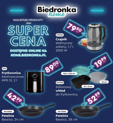 Czajnik elektryczny HOFFEN szklany 1,7 l 2200 W promocja w Biedronka
