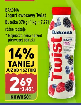 Jogurt owoce leśne Bakoma twist promocja