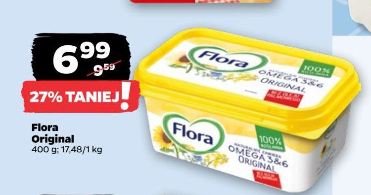 Margaryna original Flora omega 3&6 promocja w Netto