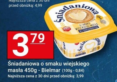 Masło Śniadaniowa o smaku wiejskiego 450g - Bielmar promocja w Hitpol