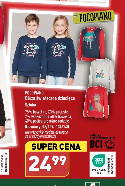 Bluza dziecięca świąteczna Pocopiano promocja
