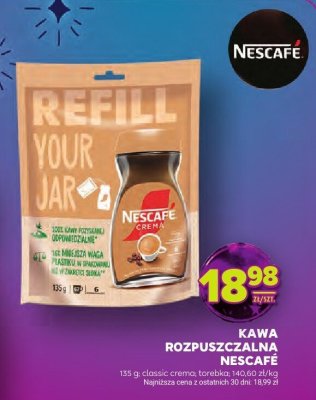 Kawa rozpuszczalna Nescafé classic crema, torebka promocja w Stokrotka
