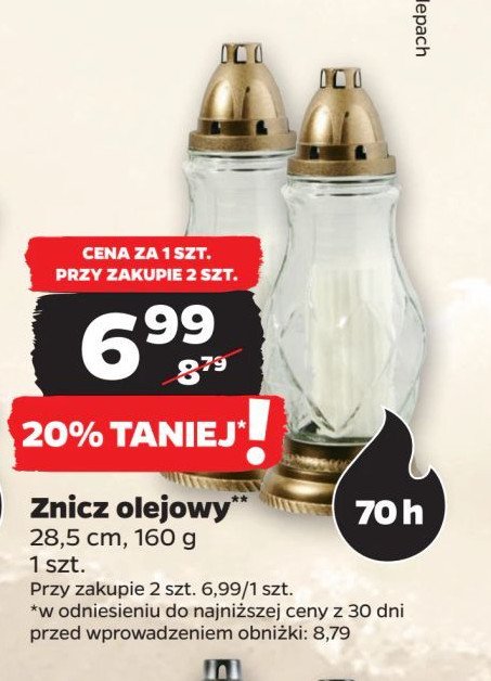 Znicz olejowy 70 h 160 g promocja