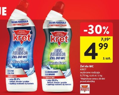 Żel do WC KRET Biel Higiena wybrane rodzaje promocja w Intermarche