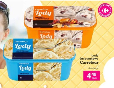 Lody śmietankowe z bakaliami Carrefour promocja