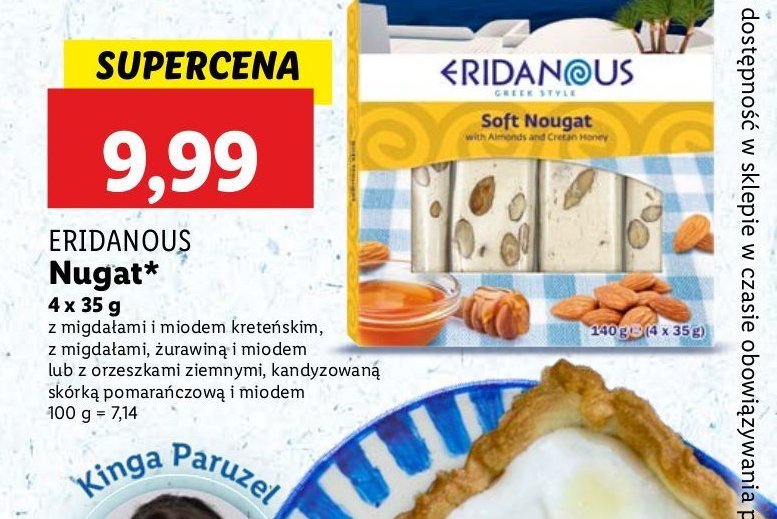 Batony z migdałami i miodem kreteńskim Eridanous promocja w Lidl