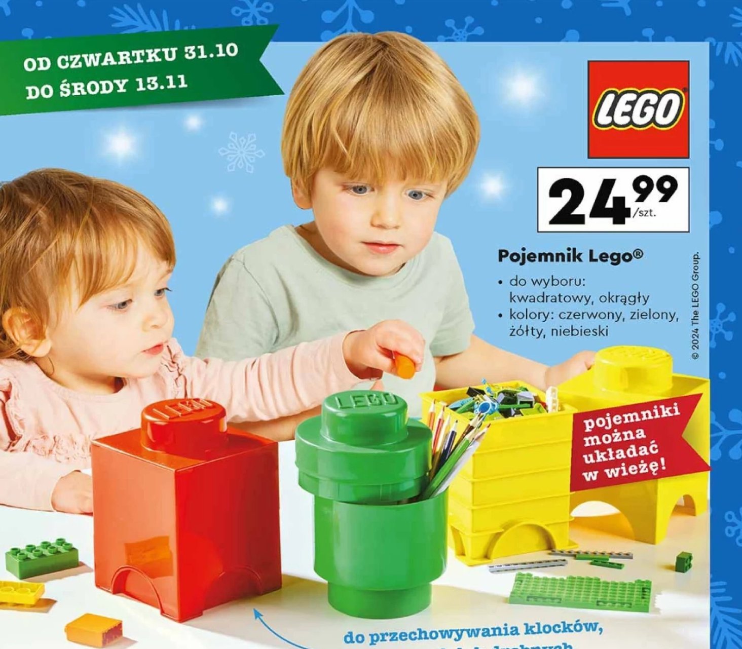 Pojemnik okrągły zielony Lego promocja