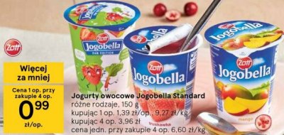 Jogurt truskawka-czarna porzeczka Zott jogobella fan edition promocja