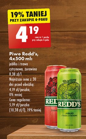 Piwo Redd's promocja w Biedronka