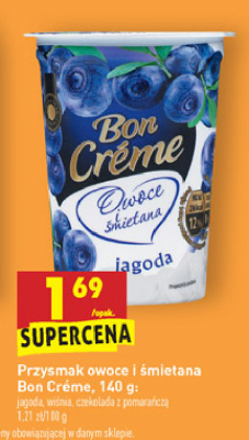 Przysmak czekolada z pomarańczą Bon creme owoce i śmietana promocja