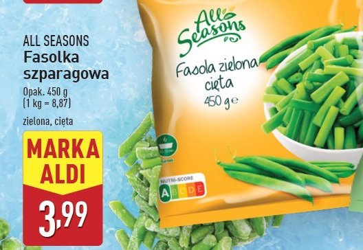 Fasola szparagowa zielona cięta All seasons promocja w Aldi