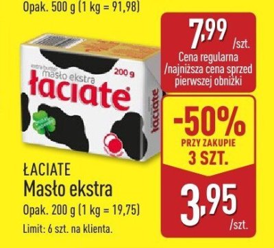 Masło ekstra Łaciate promocja w Aldi